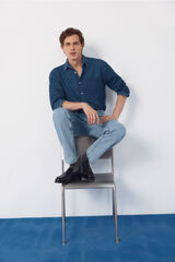 Cortefiel Camisa em denim Azul