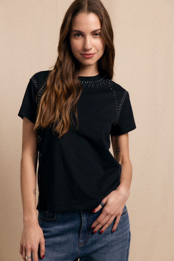 Slowlove Camiseta tachas Negro