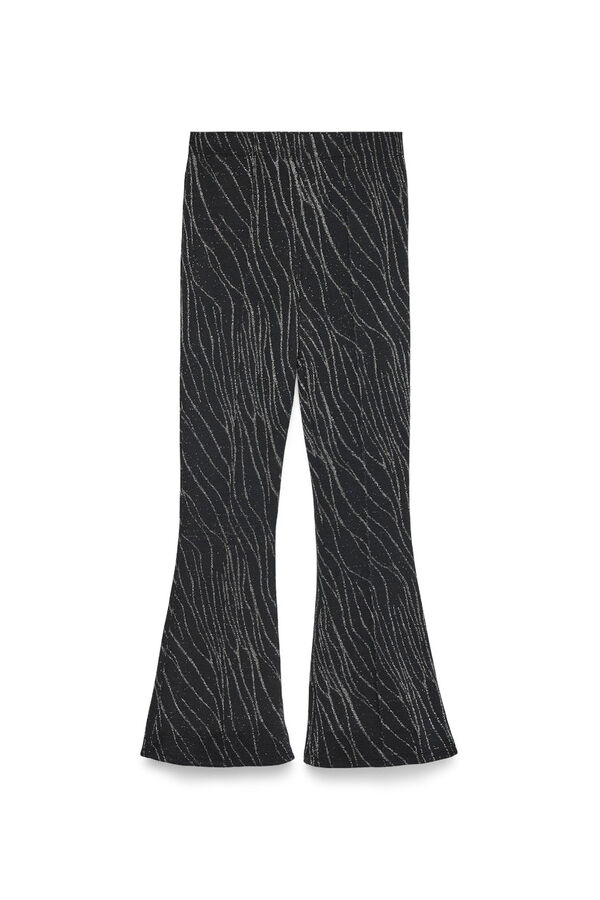 Vero Moda Calça comprida boca de sino com lurex Preto