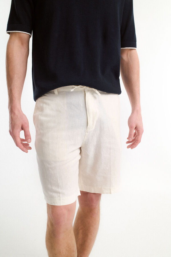 Selected Bermuda de linho com caimento relaxado Branco