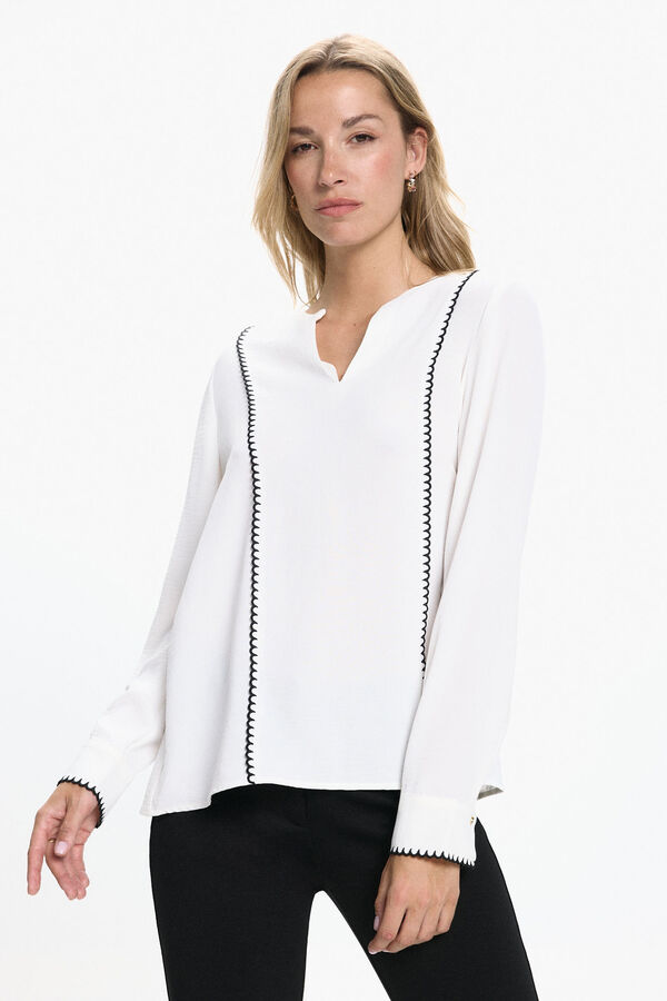 Vero Moda Camisa de manga comprida com aberturas  Branco