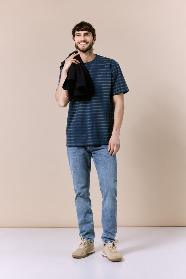 OOTO T-shirt de riscas Azul