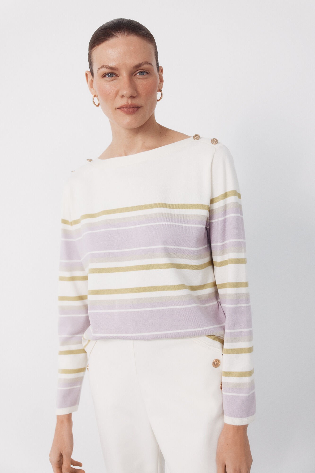 Cortefiel Striped button jumper