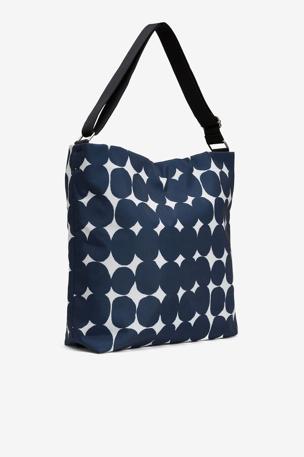 Vilanova Mala de ombro de nylon estampado Azul