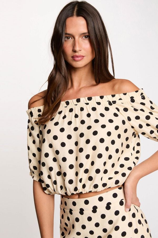 Morgan Bardot neck fluid top Multicolour