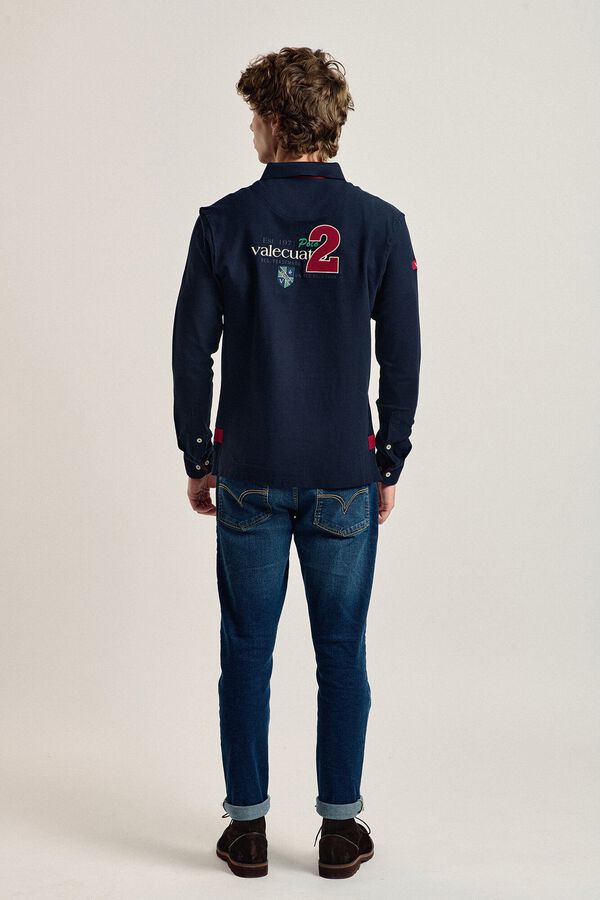 Valecuatro Pólo masculino Valecuatro modelo cavalo azul marinho Azul