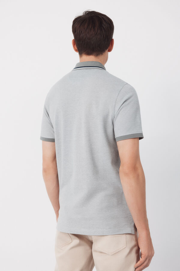 Cortefiel Oxford polo shirt Grey