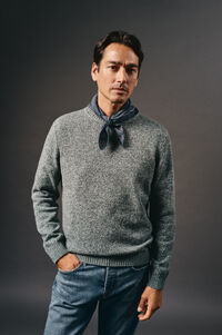 OOTO Suéter de algodão torcido com gola redonda