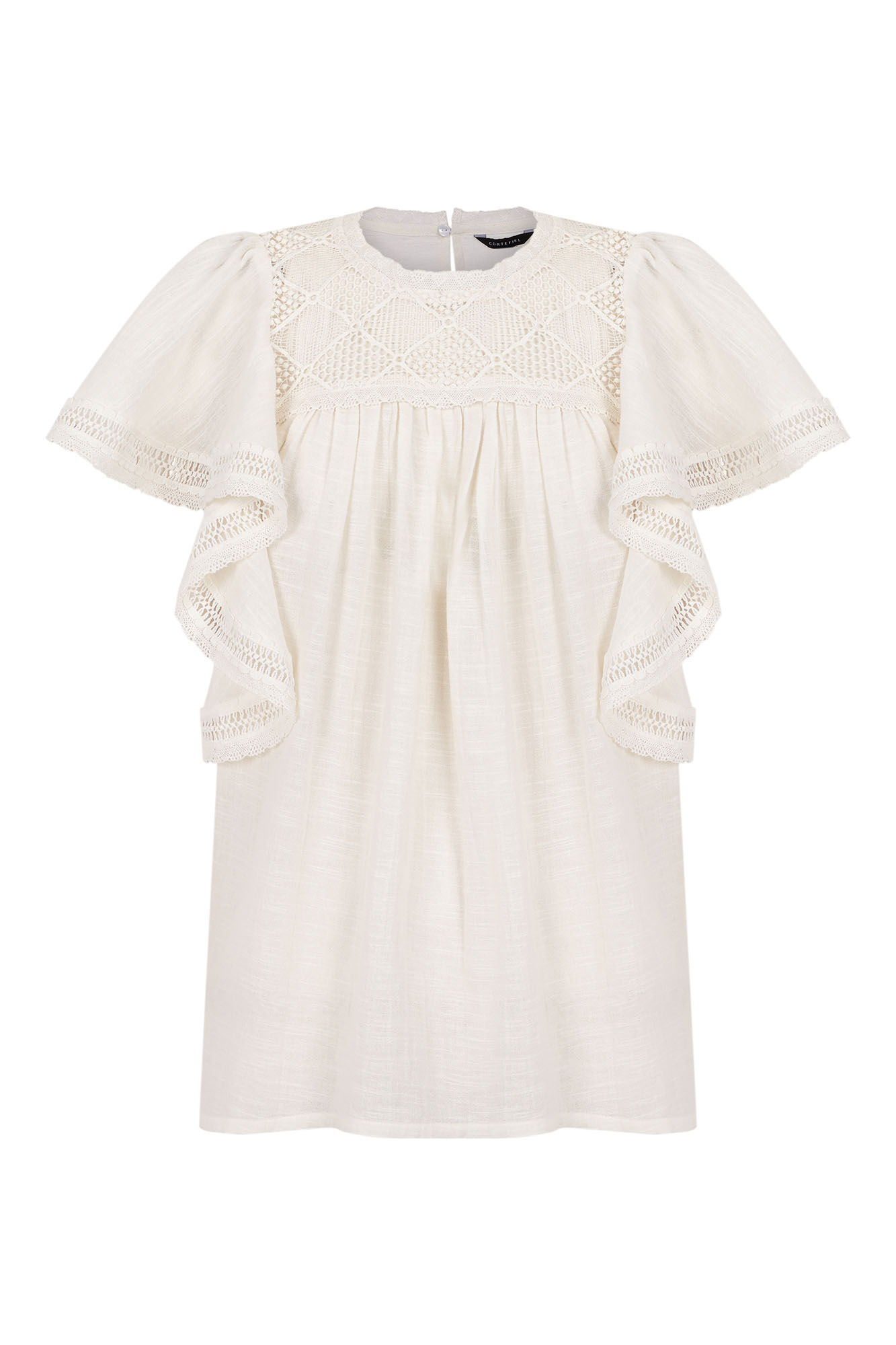 Blusa lisa volante Blusas de mujer Cortefiel