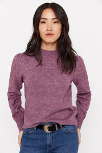 Cortefiel Combined plain knit jumper Purple