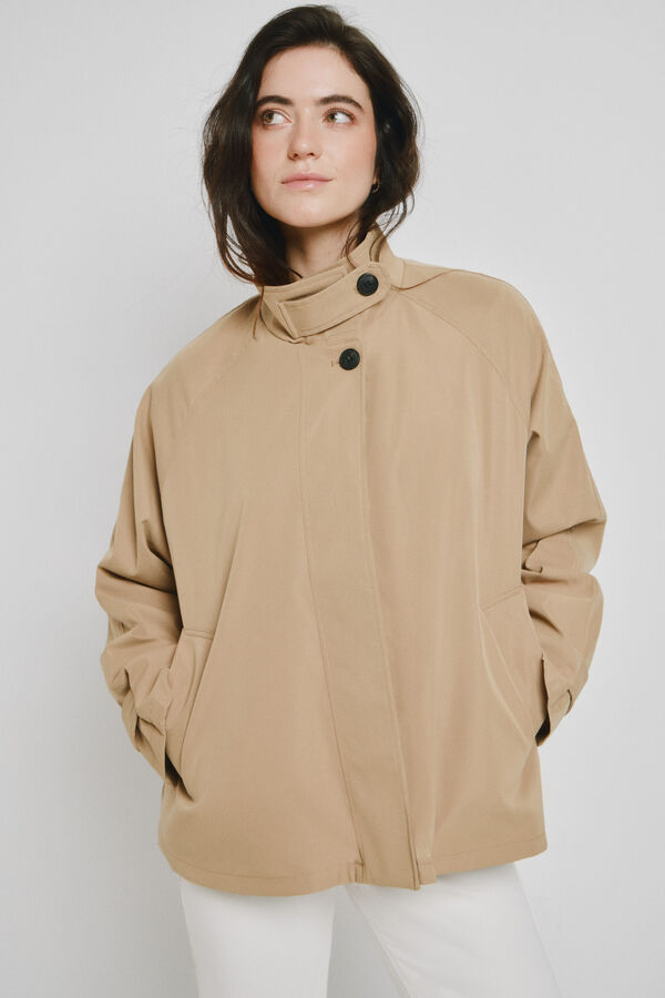 Vero Moda Casaco de manga comprida gola subida Castanho