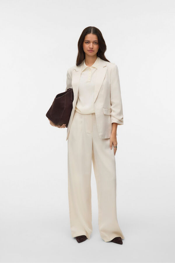 Vero Moda Blazer com lapelas e manga 3/4 Tostado