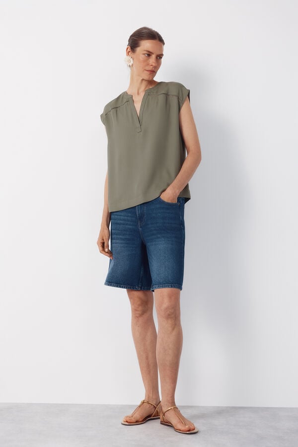Cortefiel Entredos blouse Blue