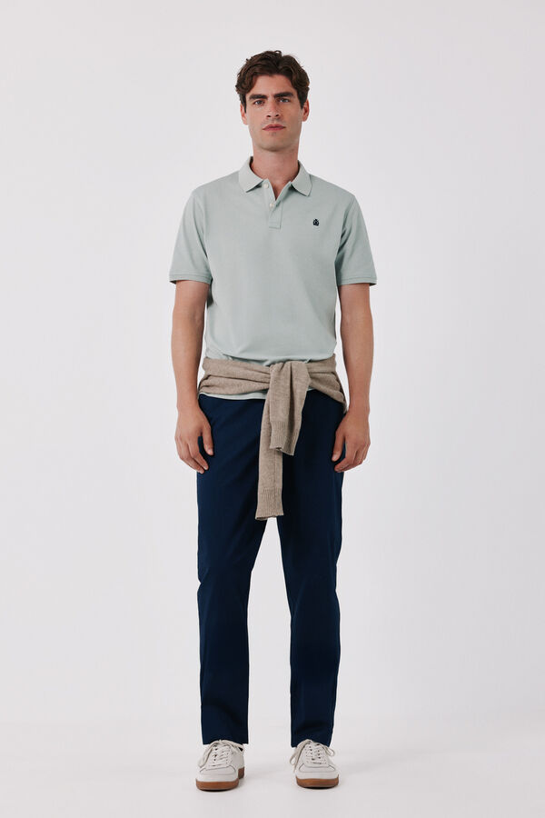 Cortefiel Piqu&eacute; basic polo shirt Blue