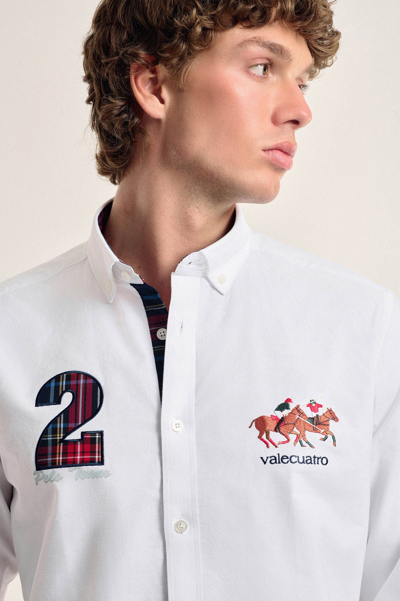 Camisa hombre Valecuatro blanca modelo caballos Camisas de hombre Cortefiel