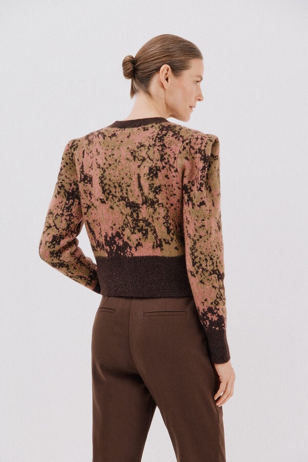 Cortefiel Shoulder pleat jacket Dark brown