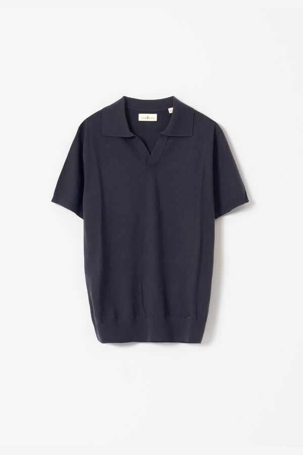 PuroEGO Jersey-knit polo shirt Navy