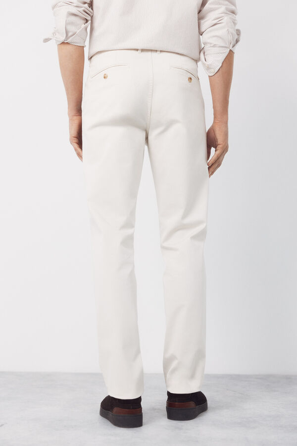 Cortefiel Slim fit lightweight chinos Ivory