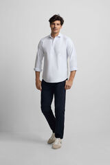 Silbon Camisa Oxford casual com riscas Azul