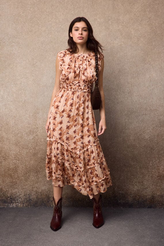 Vestido fluido estampado