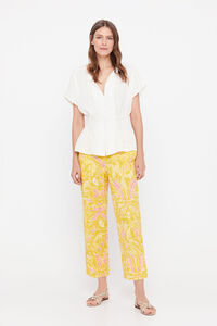 Cortefiel Printed trousers Printed yellow