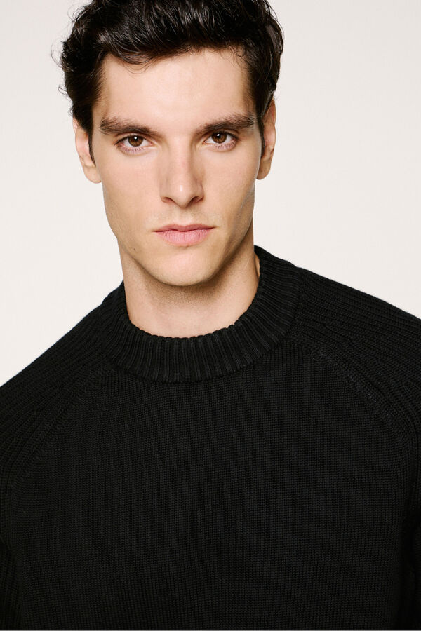 Selected Camisola de gola alta 100% algodão orgânico.  Preto