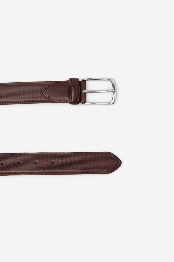 Cortefiel Casual leather belt Dark brown