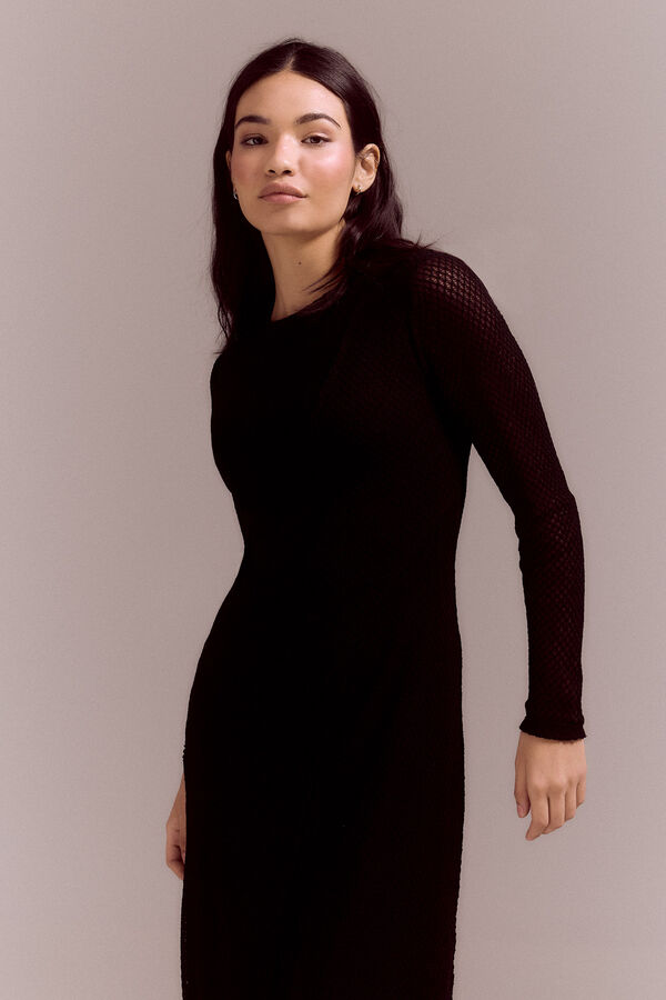 Cortefiel Structured dress Black