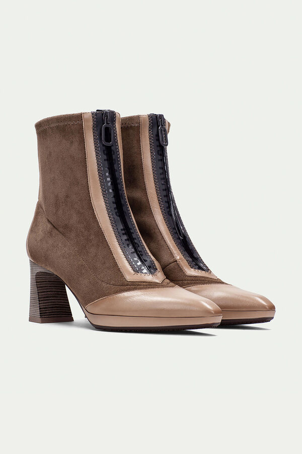Hispanitas Botín punta fina con cremallera ATLANTA Beige