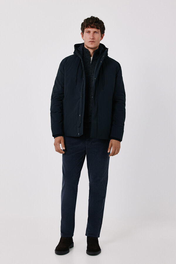 Cortefiel Short hooded parka Black