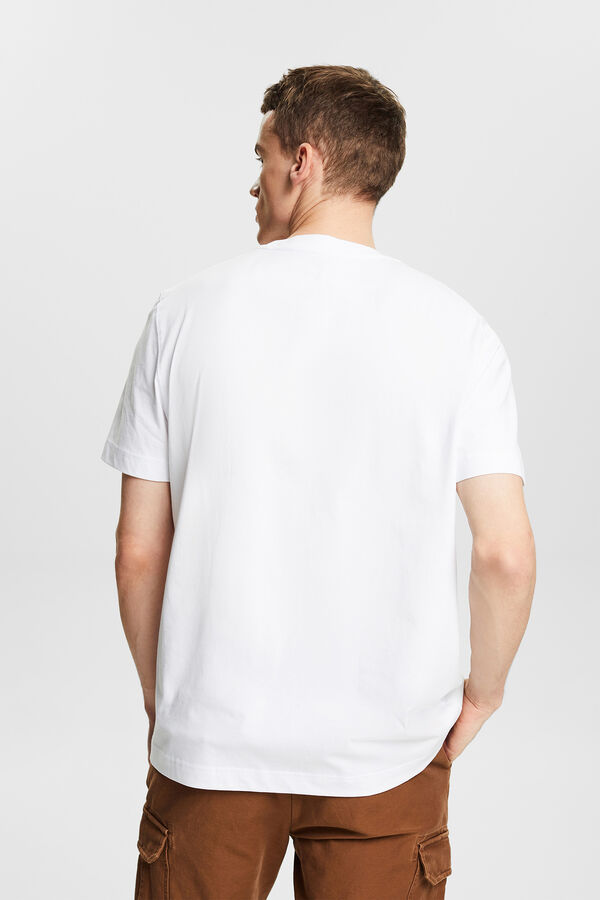 Cortefiel T-shirt logo multicolor algodão orgânico Branco