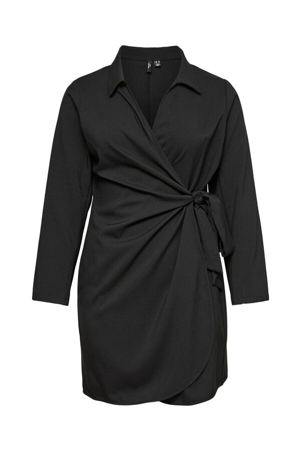 Vero Moda Curve Short wrap dress Black