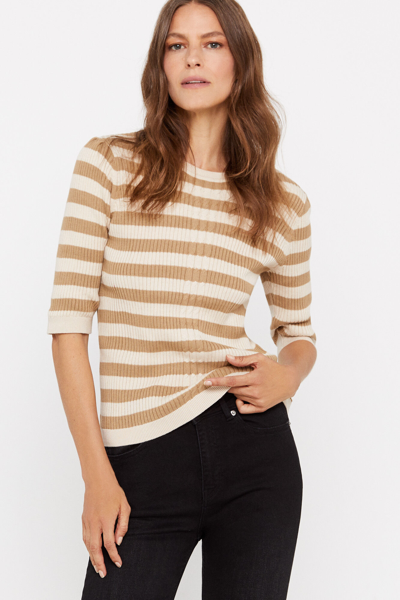 Ribbed knit jumper Women s jumpers and cardigans Cortefiel