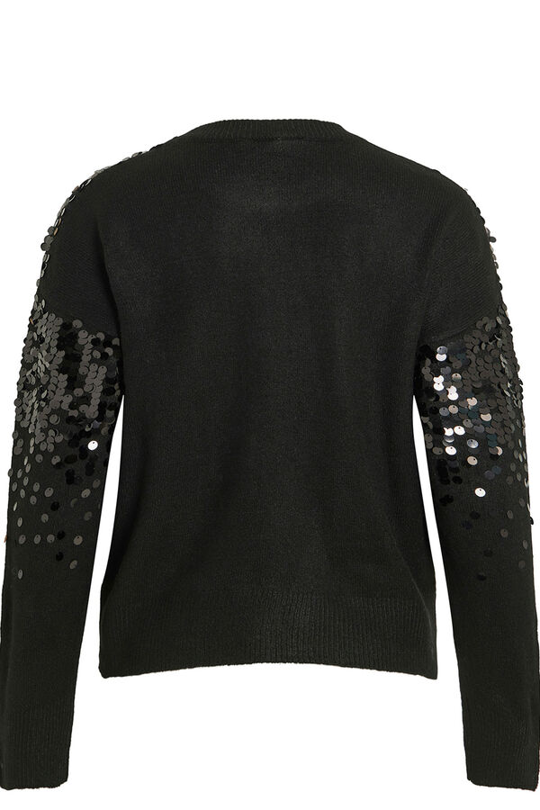 Vila Camisola de malha com malha Preto