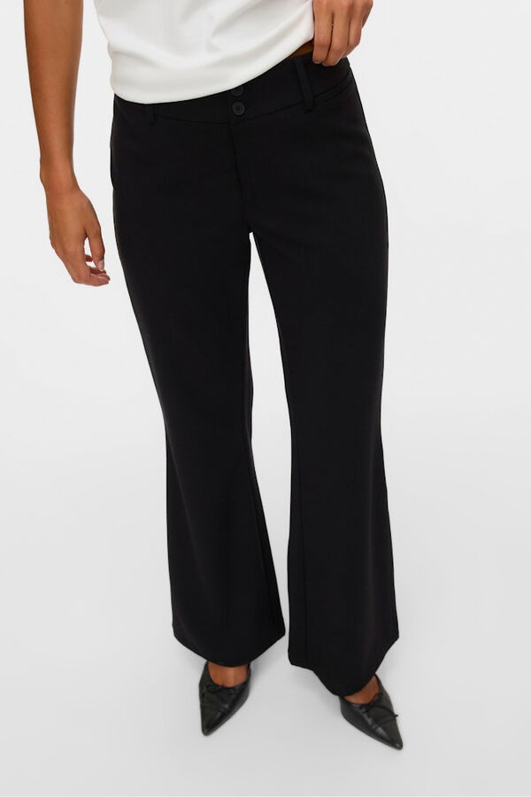 Vero Moda Cal&ccedil;as boca de sino de alfaiataria Preto