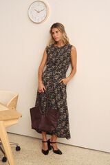 Pol&iacute;n Et Moi Abeny floral midi skirt Black
