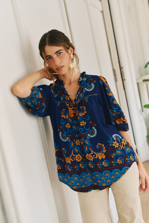 Jaase Blusa gola mao Azul