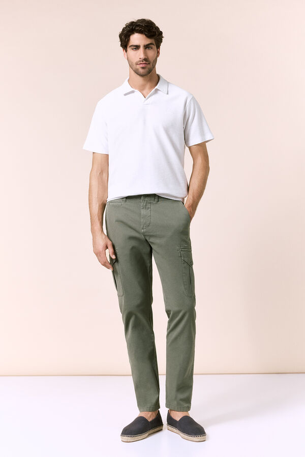 OOTO Slim fit cargo trousers Kaki