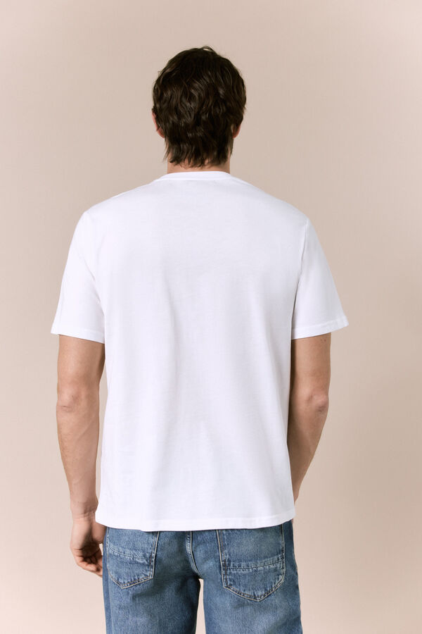 OOTO T-shirt b&aacute;sica lavada Branco