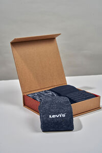 Cortefiel Caja de 4 calcetines de algodón con logotipo Levis Azul marino