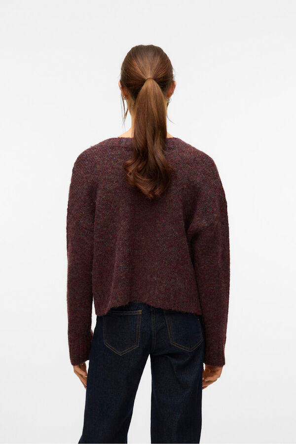 Vero Moda Casaco de malha curto de manga comprida com bolsos Roxo