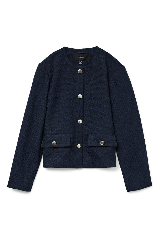 Vero Moda Casaco curta de tweed Azul