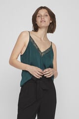 Cortefiel Blusa de alças ajustáveis fluida Verde