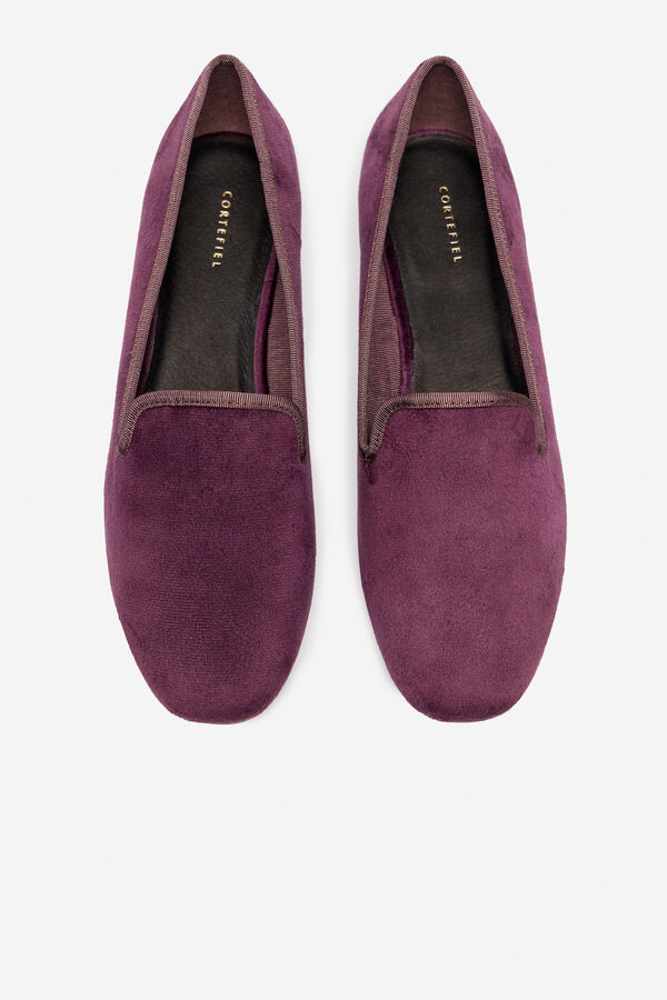 Cortefiel Velvet slippers Purple