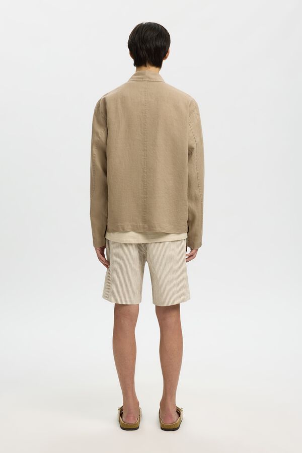 Selected Zip fastening jacket Brown