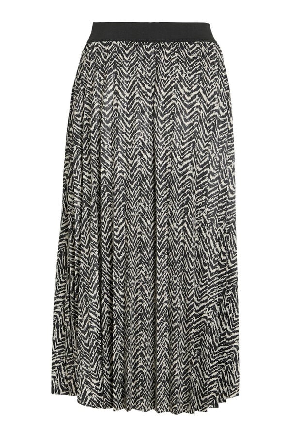 Vila Saia midi plissada estampada Cinzento