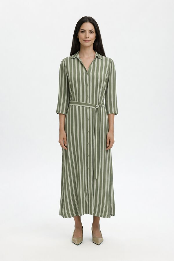 Selected Vestido comprido estampado Verde