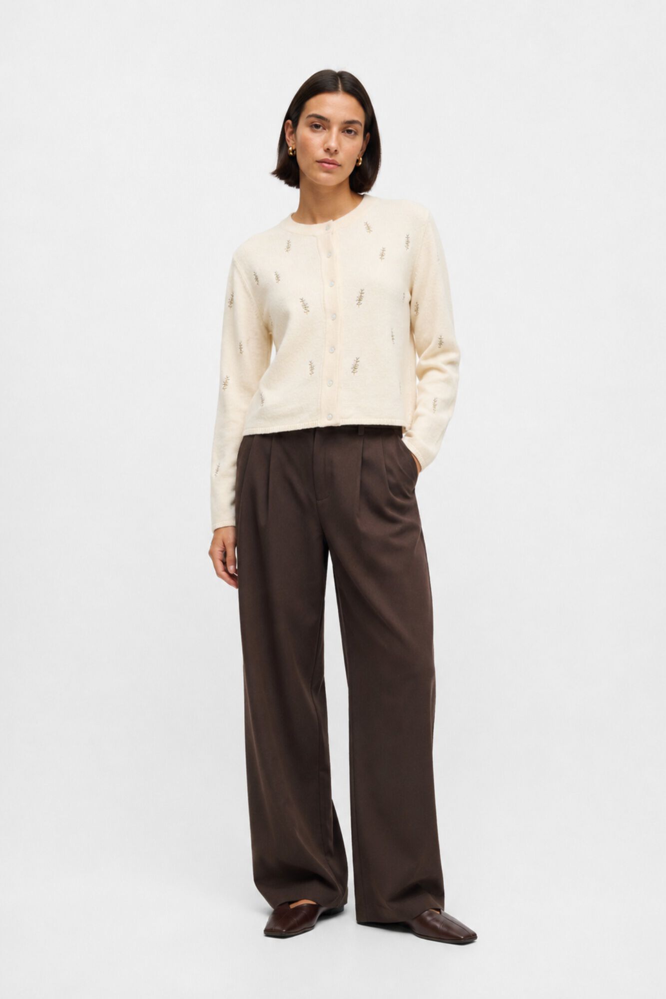 Object Cardigan soft touch bordado