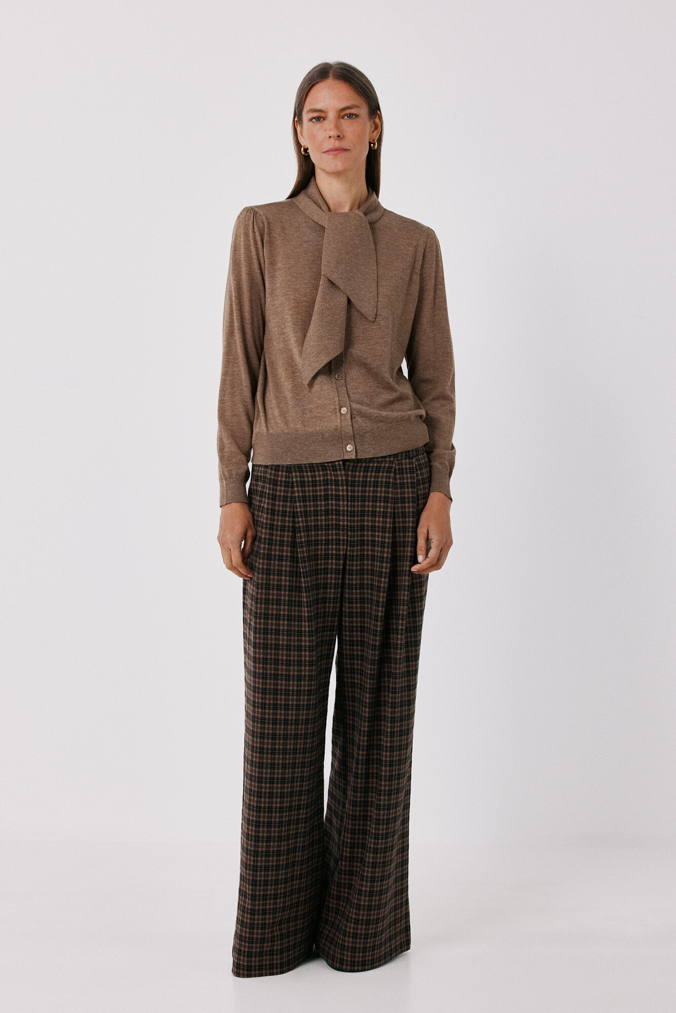 Cortefiel Tie neck cardigan