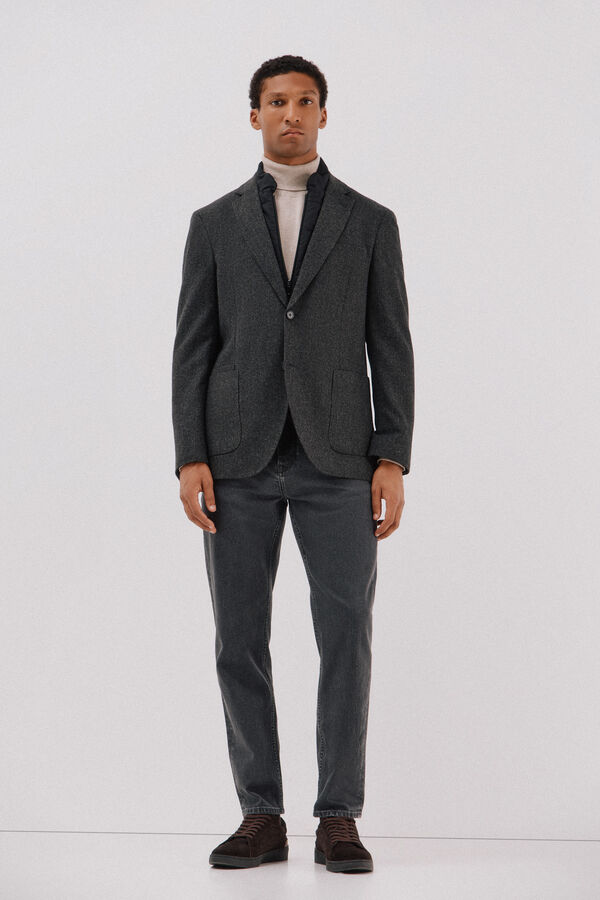 Cortefiel Herringbone wool herringbone Dark grey